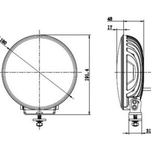 7" LED langlys, 60 Watt IP68 5800 Lumen E-Merket Euro – produktbilde